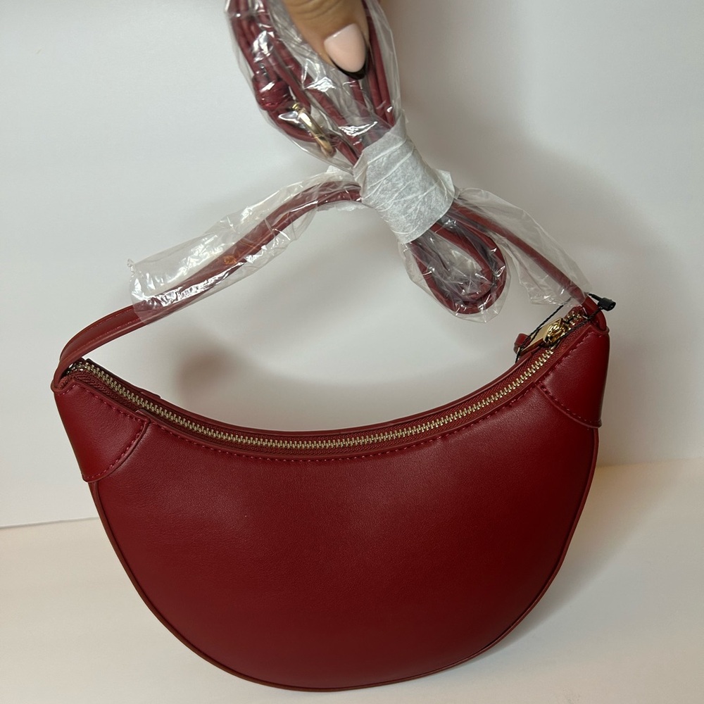 Red Crescent Crossbody Bag - Women